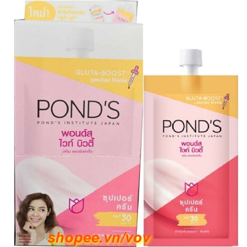 Hộp 06 Goi x 7G Kem Dưỡng Da Ban Ngày Ponds White Beauty Làm Trắng Hồng Rạng Rỡ, Vov Cung Cấp & Bảo Trợ.