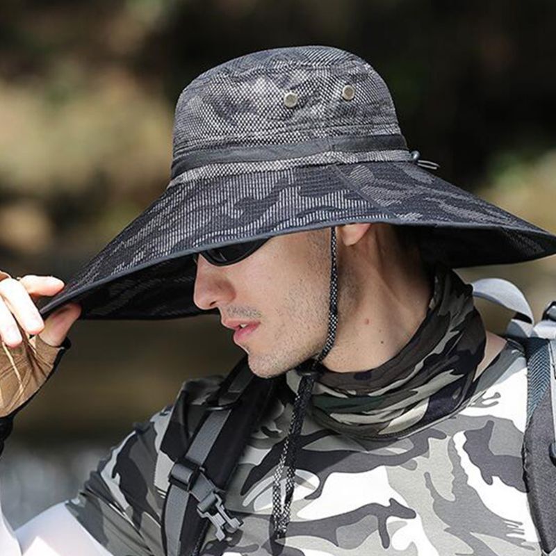 Nón Tai Bèo Rộng Vành Chống Nắng Tiện Dụng Cho Nam Nữ Đi Cắm Trại Leo Núi