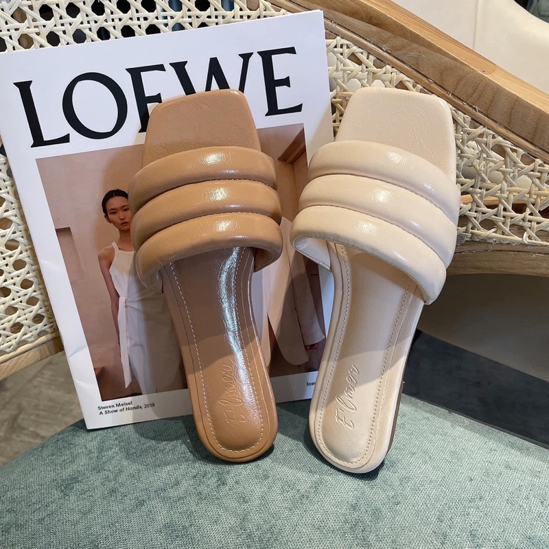 Giày cao gót nữ bảng ngang mút cao gót 3p đế vuông da mềm êm hàn quốc SHOESPARADISE