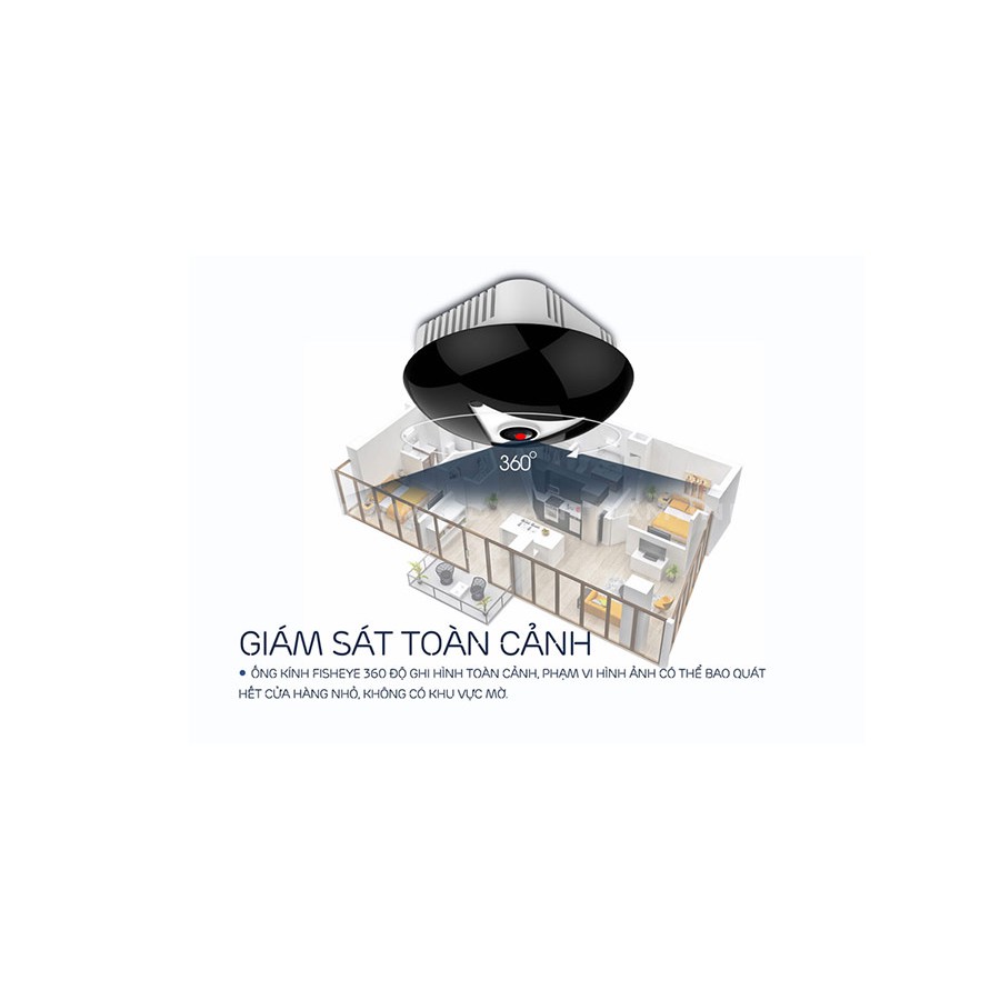 Ebitcam EBF2 – Camera IP Wi-Fi Fisheye 3MP toàn cảnh 360°