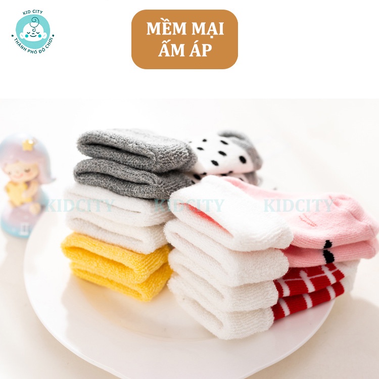 [Siêu Sale] Set 5 Đôi Tất Cho Bé - Tất Trẻ Em Chất Cotton Họa Tiết Đáng Yêu