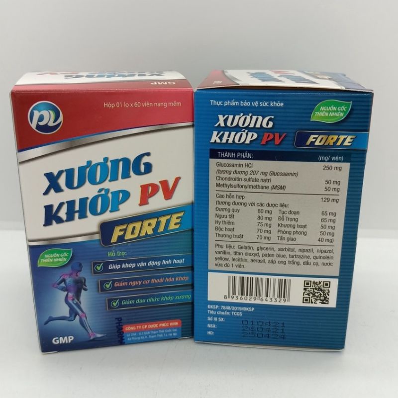 Thuốc xương khớp pv forte Giúp hỗ trợ bổ sung chất nhầy dịch khớp, tăng khả năng bôi trơn của dịch khớp