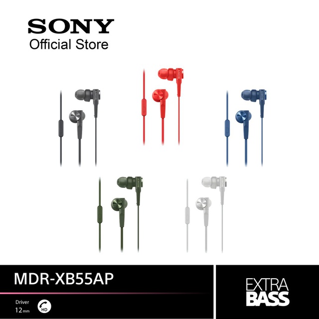 [Mã ELRE2TR giảm 8% đơn 500K] Tai nghe Sony In-ear EXTRA BAS MDR-XB55AP - Hàng Chính Hãng