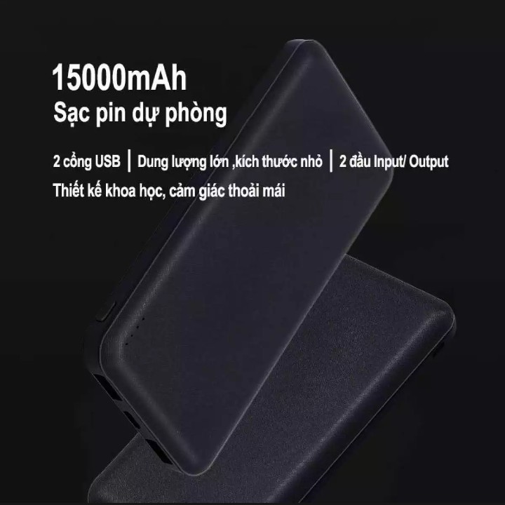 Sạc pin dự phòng 15000mAh siêu mỏng nhỏ gọn cho điện thoại android iphone xiaomi oppo samsung sony LG