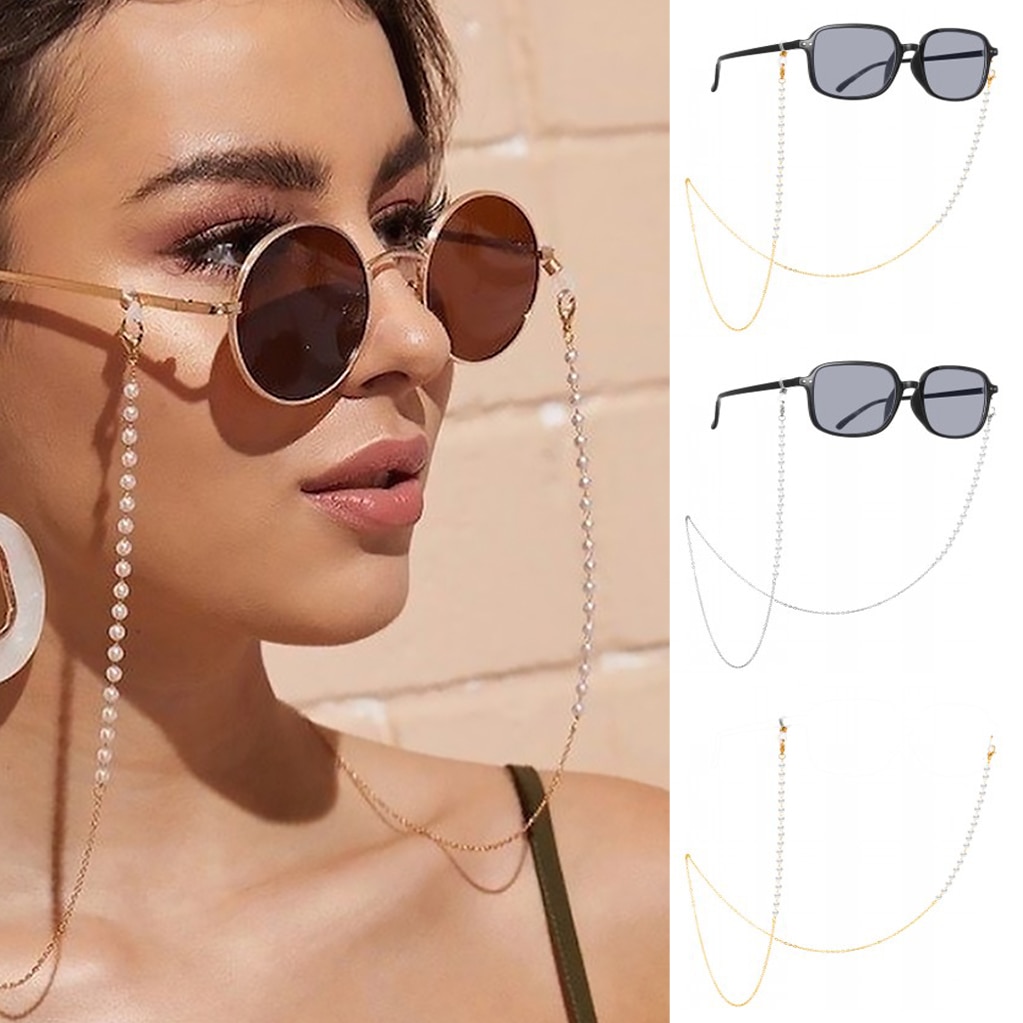 Dây Đeo Mắt Kính Đính Ngọc Trai Thời Trang Dành Cho Nữ