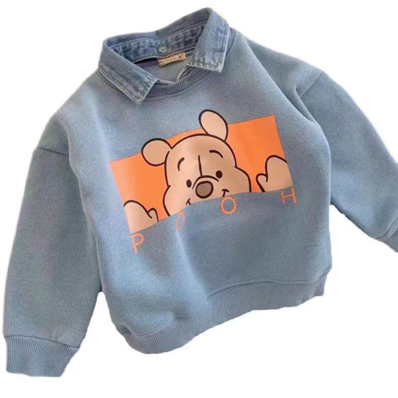 Áo Sweater Giả Một Mảnh Lót Lông Cừu Phong Cách Thu Đông Mới Cho Bé Trai