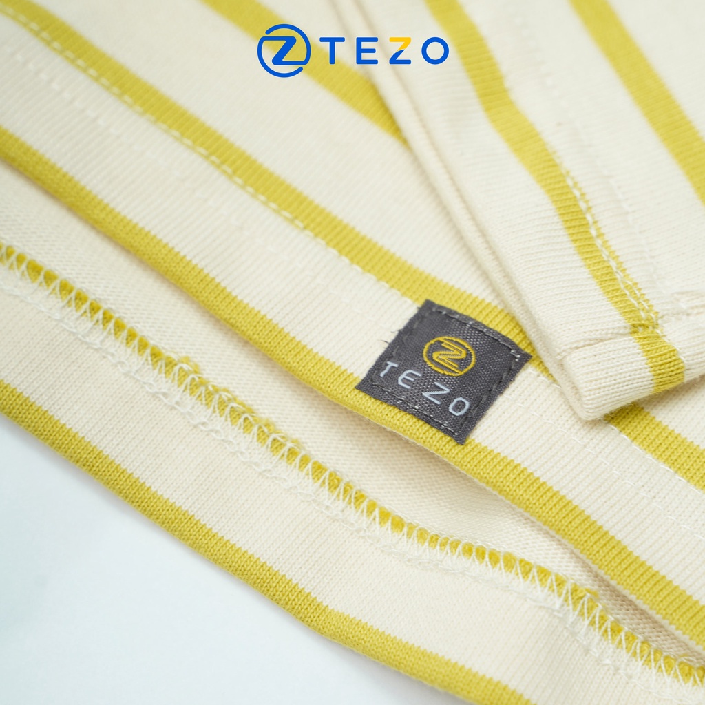 Áo Hoodie nữ Tezo nỉ nữ có mũ phối kẻ ngang 22ANMS001