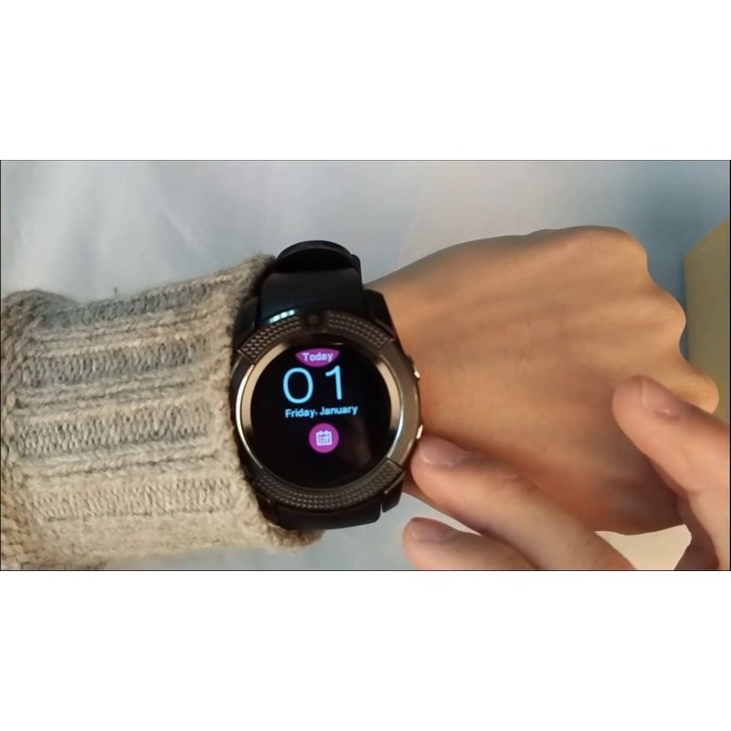 Đồng hồ thông minh Smart Watch V8 mặt tròn có khe gắn sim, thẻ nhớ