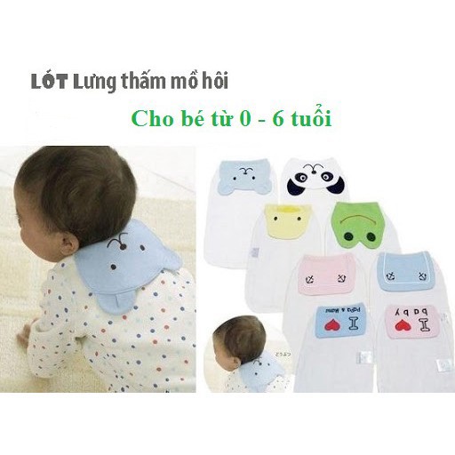 tuan099 Khăn Thấm Mồ Hôi Lưng Cho Bé ( Combo 3 chiếc) , Miếng Lót Lưng Thấm Mồ Hôi Cho Bé Từ 0 Tới 6 Tuổi tuan099