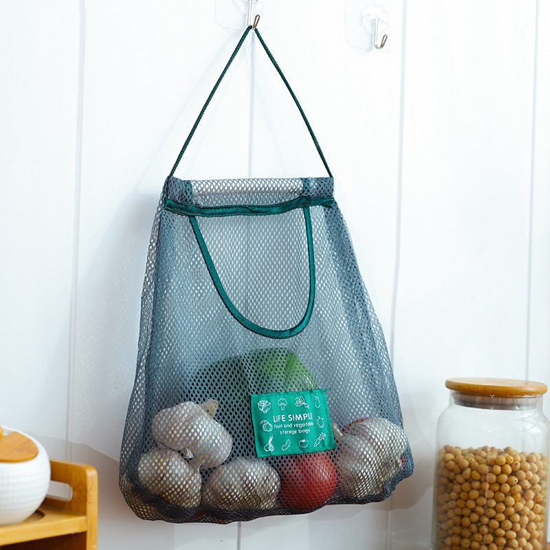 Túi lưới đựng bảo quản hành tỏi ớt rau củ treo tường Huyna Mart TD68