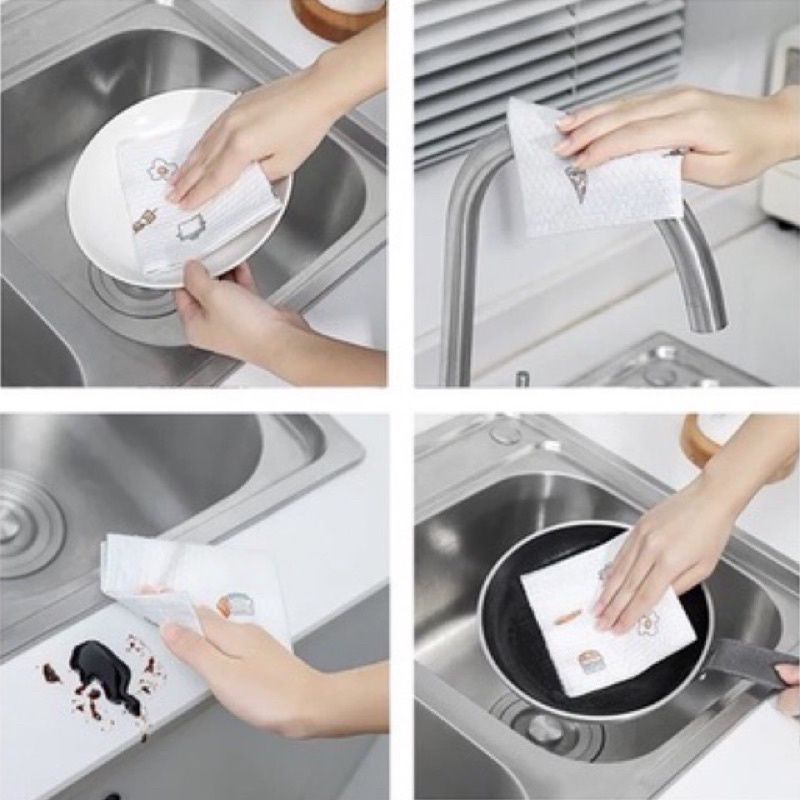 Cuộn Giấy Lau Vệ Sinh Nhà Bếp Đa Năng Có Thể Giặt Tái Sử Dụng