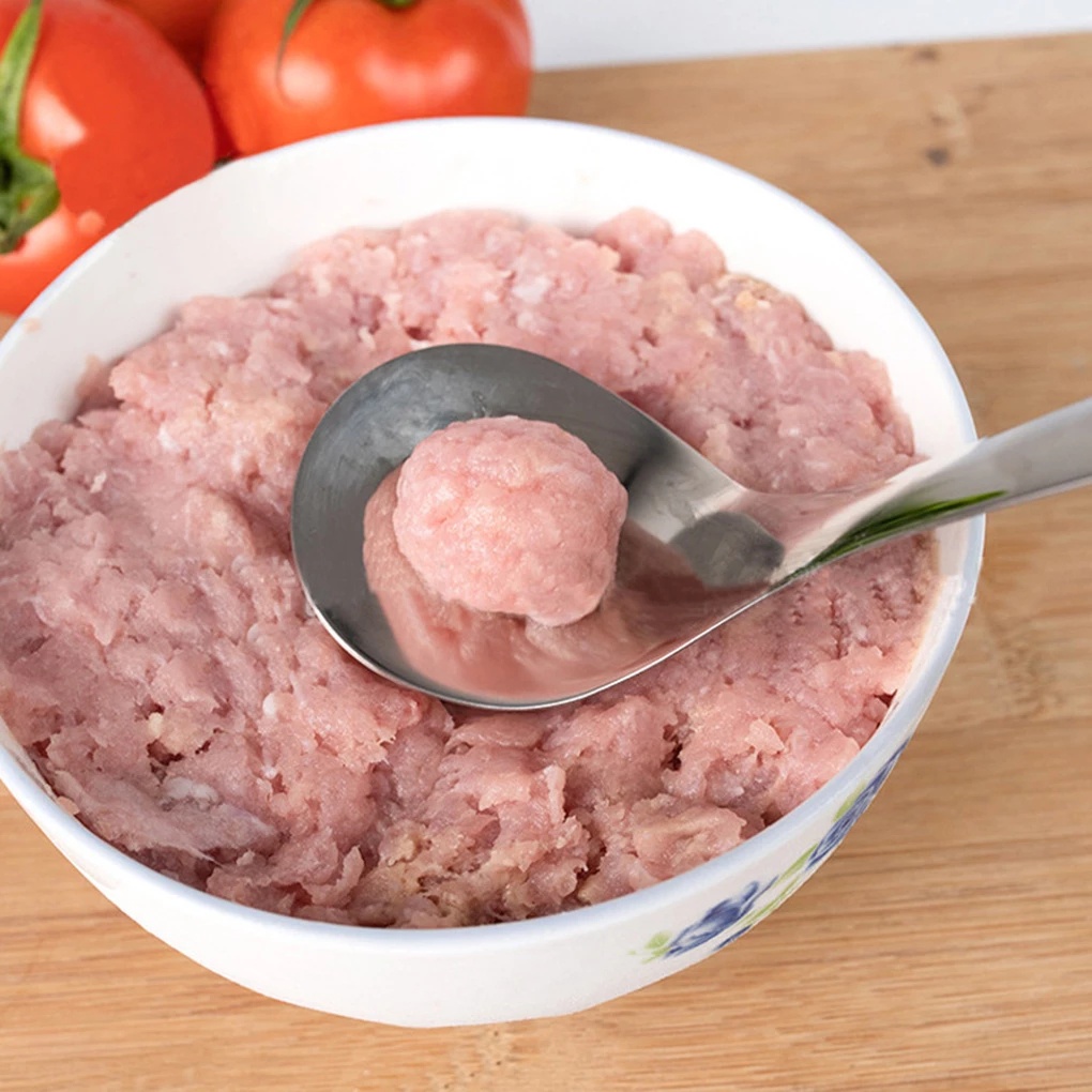Muỗng múc thịt viên bằng thép không gỉ cán dài chống dính