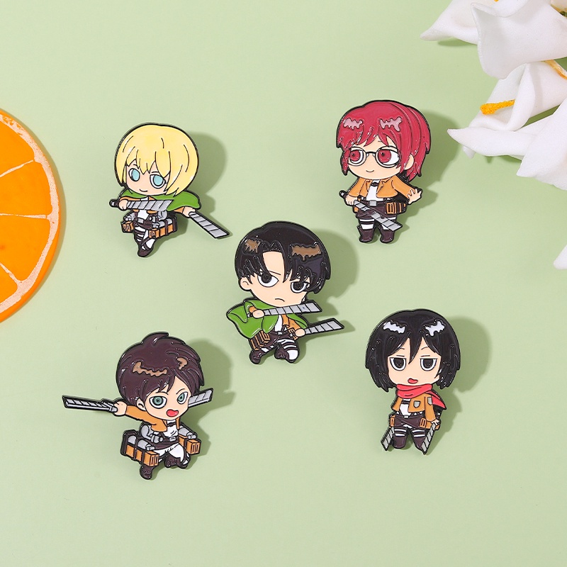 Huy Hiệu Cài Áo Hình Nhân Vật Hoạt Hình Attack ON Titan Tráng Men