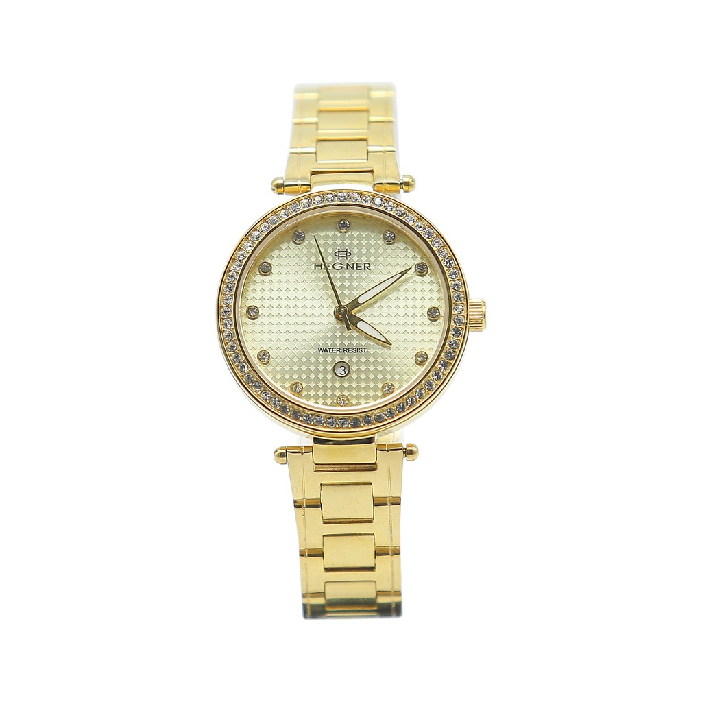 Đồng hồ đeo tay nữ Hegner HW-1646LGGD mặt nhỏ đính đá máy pin kính sapphire chống xước dây thép cao cấp chính hãng