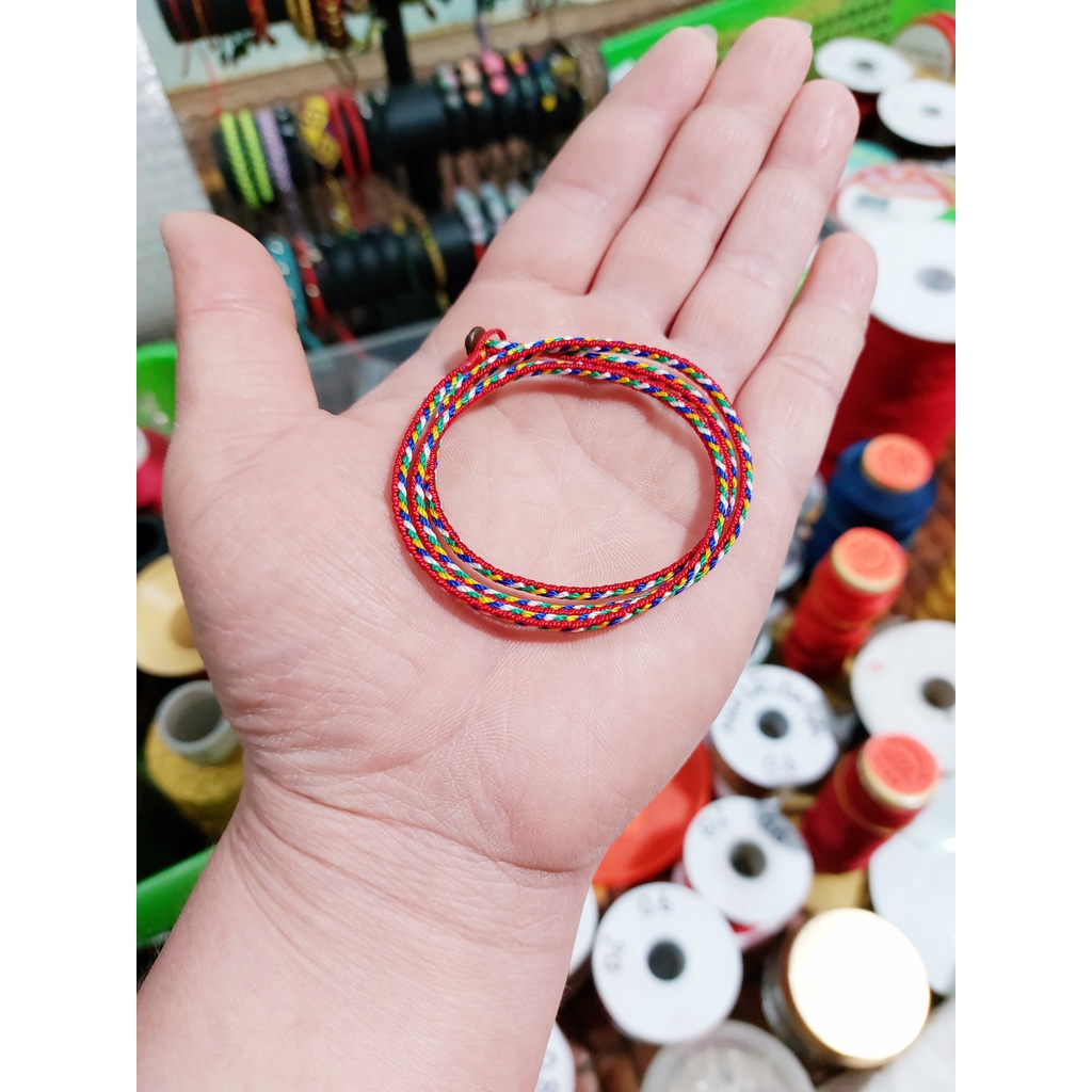 Vòng Tay Ngũ Sắc Cuốn 3 Vòng May Mắn ( Để lại size cổ tay )