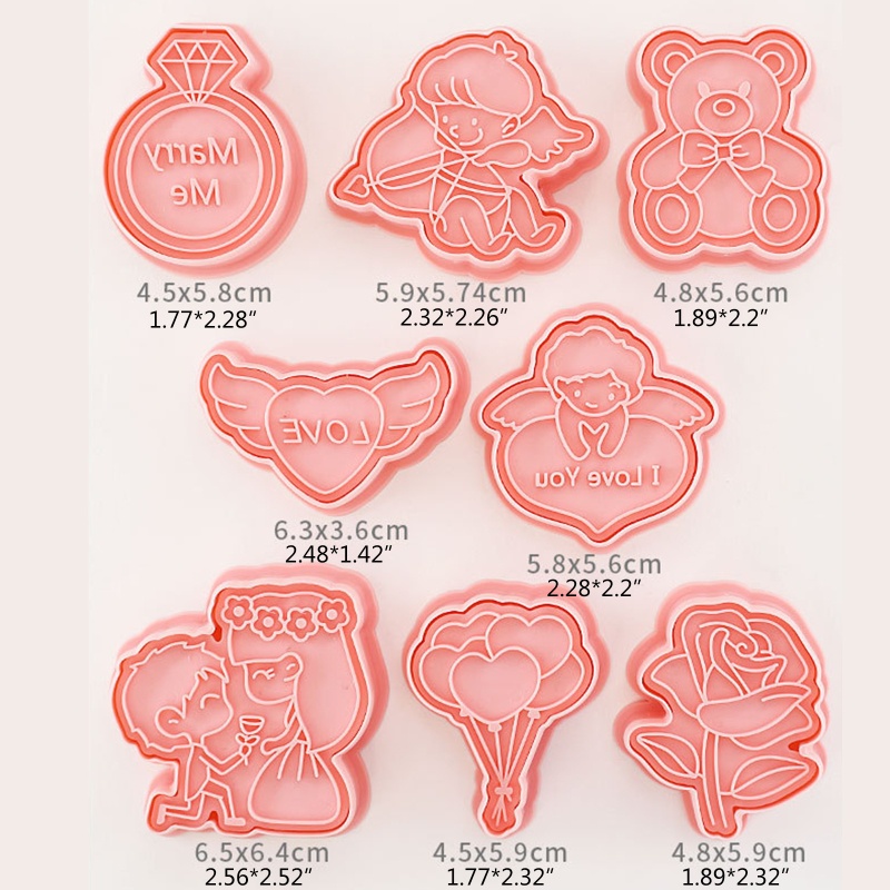 8 khuôn cắt bánh quy bằng nhựa dễ thương