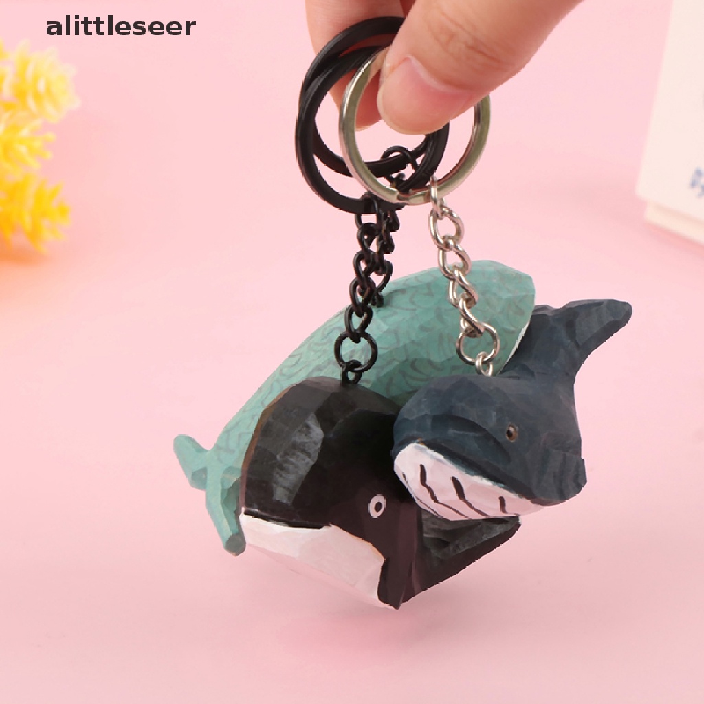 1 Móc Khóa Hình Cá Voi Chạm Khắc Dễ Thương