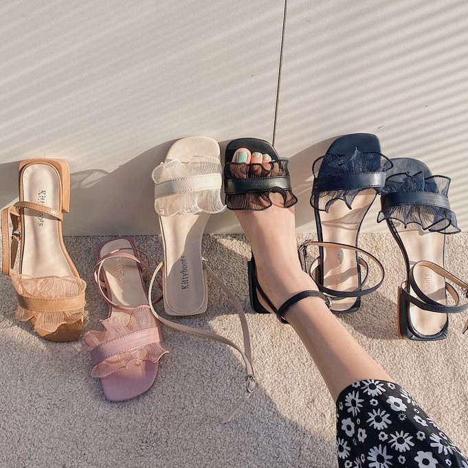 Giày Sandal Nữ Đế Thấp Thời Trang Hàn