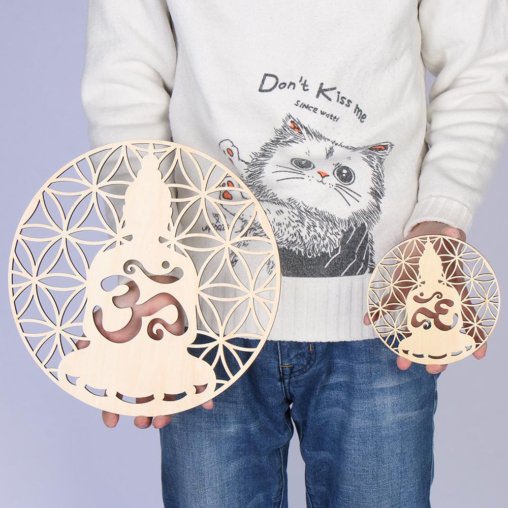 Krny Flower Of Life Thảm Gỗ Họa Tiết Hình Học Cắt Laser Nghệ Thuật Trang Trí Tường Nhà Làm Thủ Công