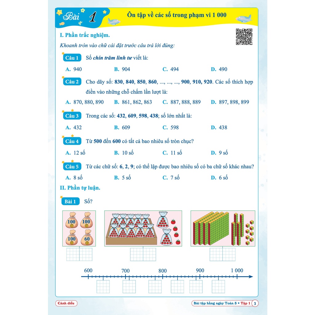 Sách - Combo Bài Tập Hằng Ngày Toán và Tiếng Việt 3 - Tập 1 - Cánh Diều (2 cuốn)