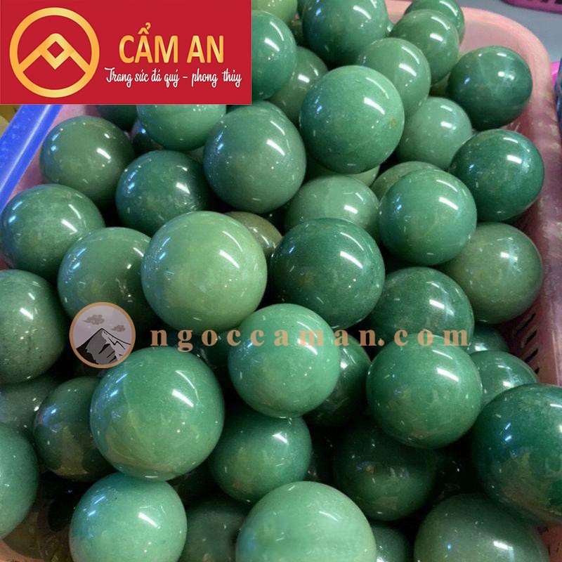 Cặp 02 Viên Bi Lăn Tay Đá Tự Nhiên màu xanh (Aventurine) - Sản phẩm vật lý trị liệu