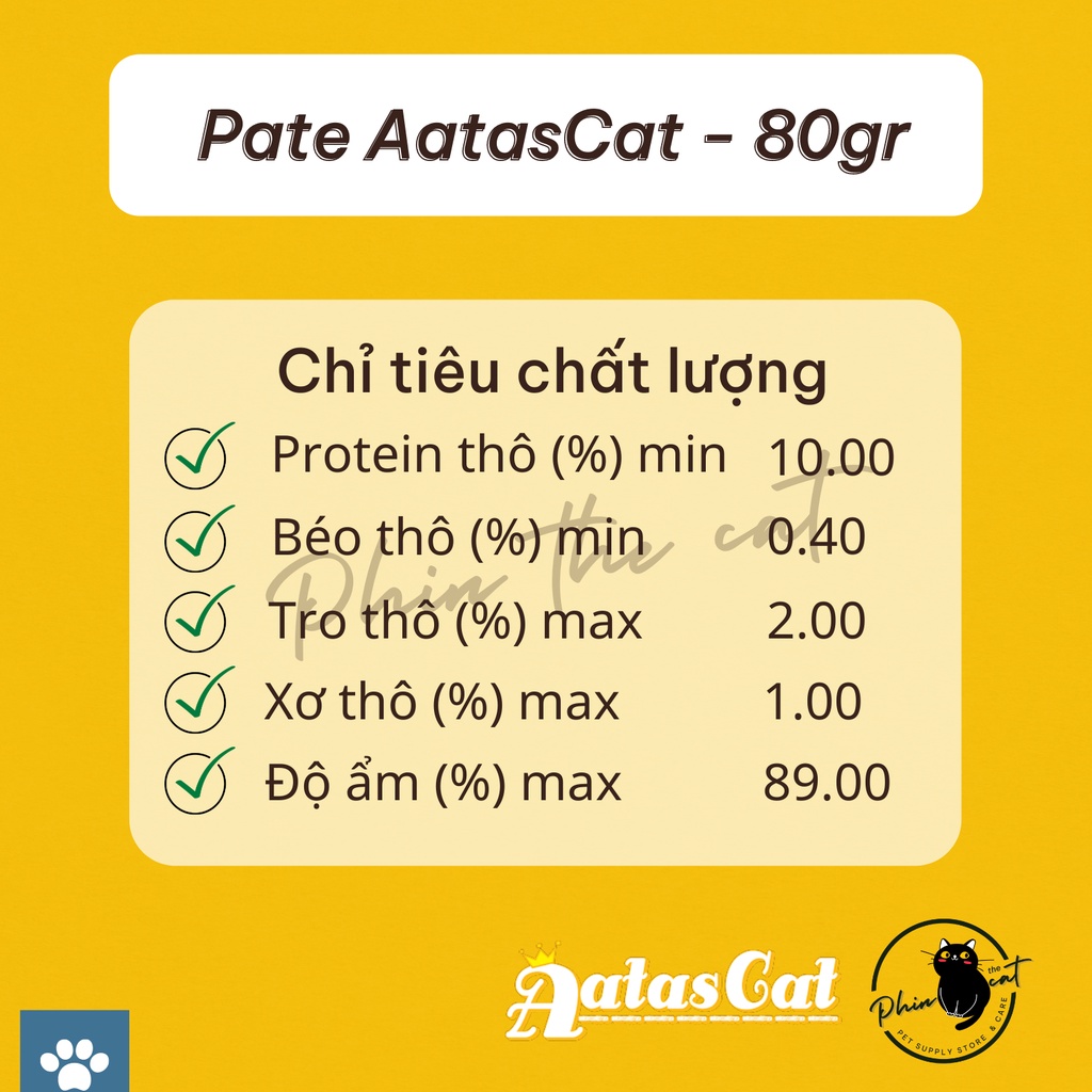 Pate cá ngừ AATAS lon cho mèo 80g - Nhập khẩu Thái Lan | phinthecat