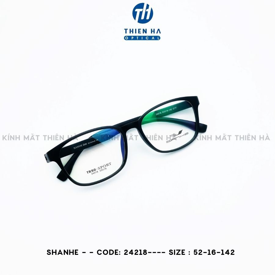 Gọng kính vuông nam nữ nhựa dẻo THIÊN HÀ OPTICAL shanhe 24218, dáng vuông, sz nhỏ nhựa đàn hồi cao, bền chắc unisex