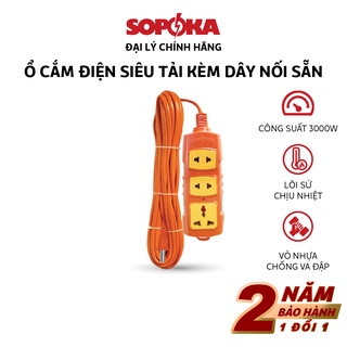 Ổ cắm điện công suất lớn SOPOKA 4S,T-3000W siêu chịu tải, chịu nhiệt, chống va đập, an toàn