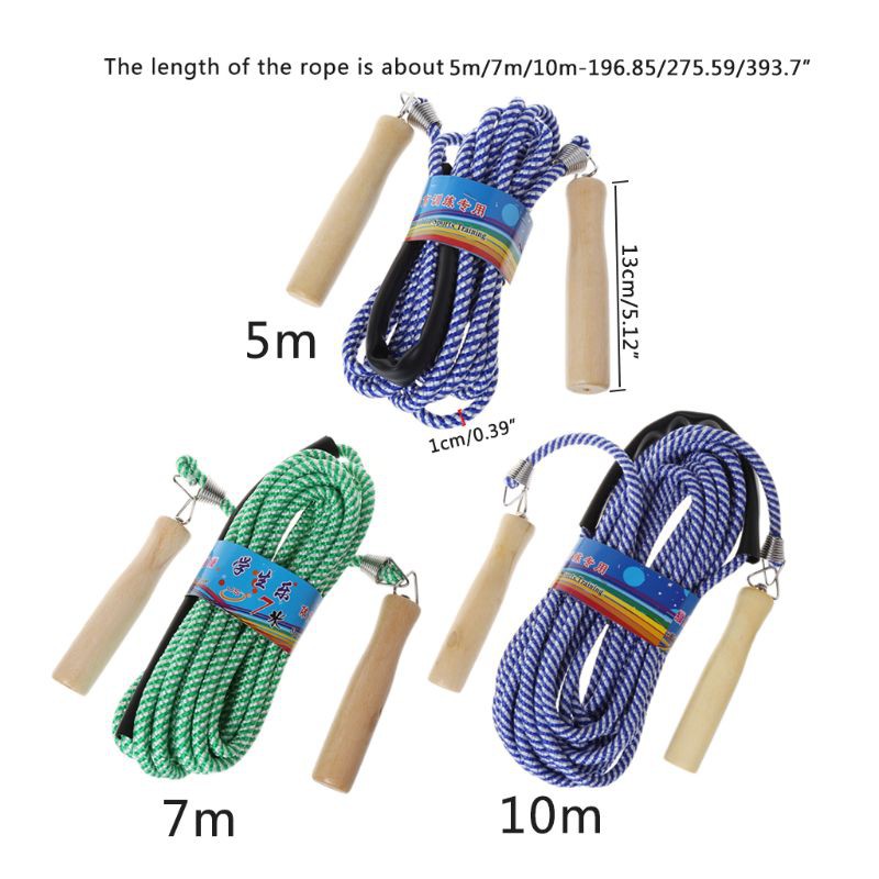 Dây nhảy tập thể dục tay cầm bằng gỗ chất lượng 5m 7m 10m