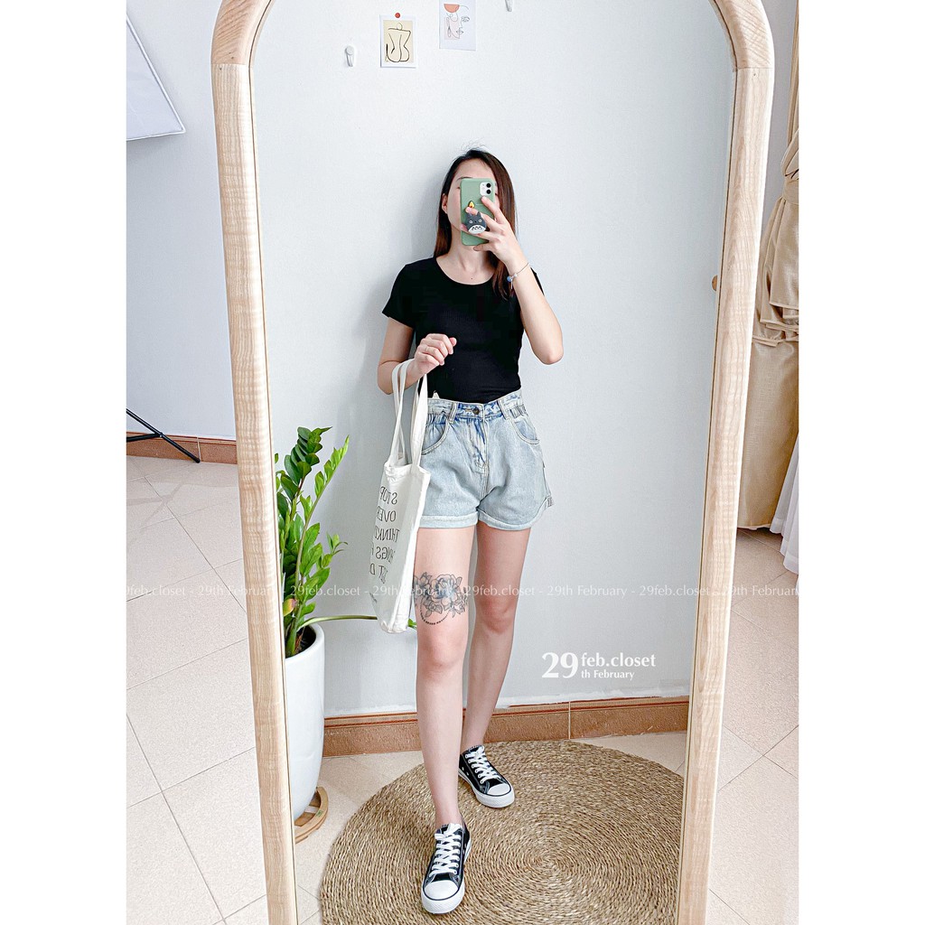 Quần short jeans eo chun