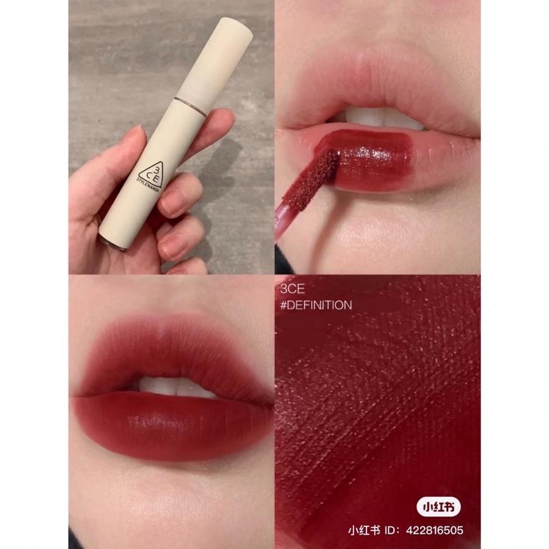 [5 Màu Mới] Son kem lì siêu mịn mượt 3ce Velvet Lip Tint