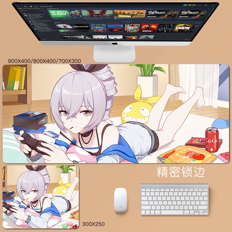 Bronya Zaychik Mouse Pad Honkai: Star Rail New Computer Pad Honkai Impact 3 Duck Duck Desk Pad Keyboard Pad Gaming Anime Cartoon Cute Large Laptop Small