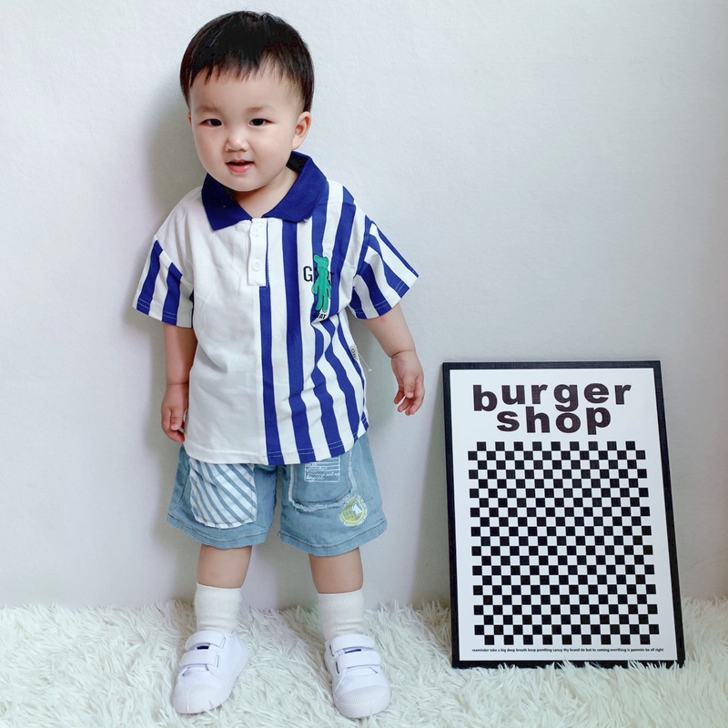 Set Áo Thun Polo Ngắn Tay + Quần Short Thời Trang Hè Cho Bé Trai 0-5 Tuổi