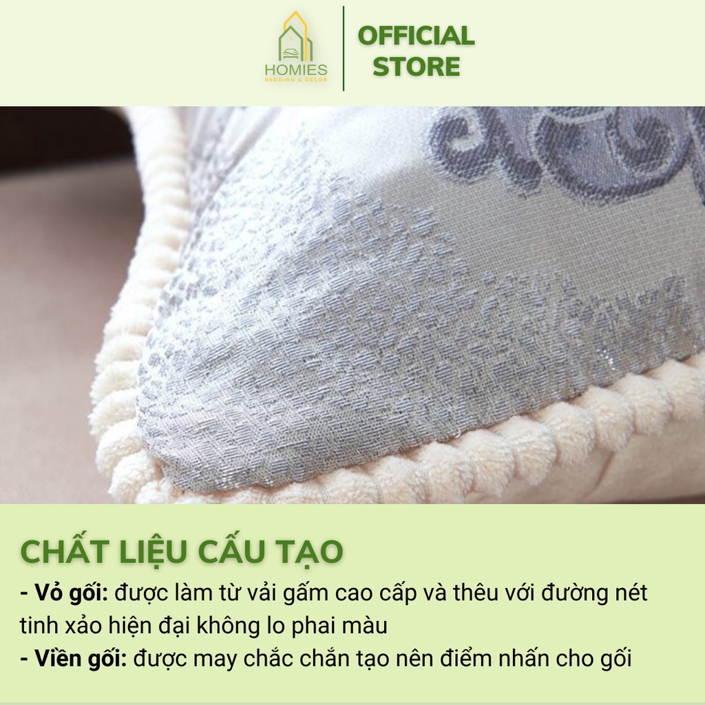 Gối Tựa Sofa HOMIES Phong Cách Tây Âu Trang Trí Sofa, Decor Phòng Khách - Kích Thước 45cm x 45cm