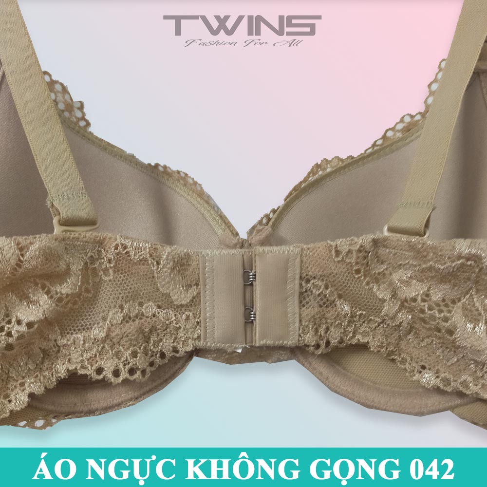 Áo ngực không gọng nữ ren nâng ngực Lovely 042 mút ép vừa mềm mịn cúp xéo nguyên ngực size 34-36-38