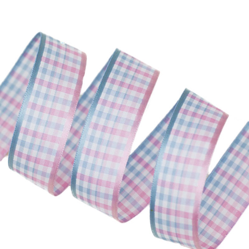 Dây ruy băng họa tiết sọc caro phong cách Scotland dễ thương 25mm dài 5 yard dùng để gói quà tặng Giáng Sinh