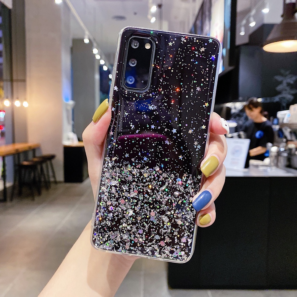 Ốp Điện Thoại Silicon Trong Suốt Phối Kim Tuyến Cho Samsung S22 21 20 plus Ultra S20 21 Fe