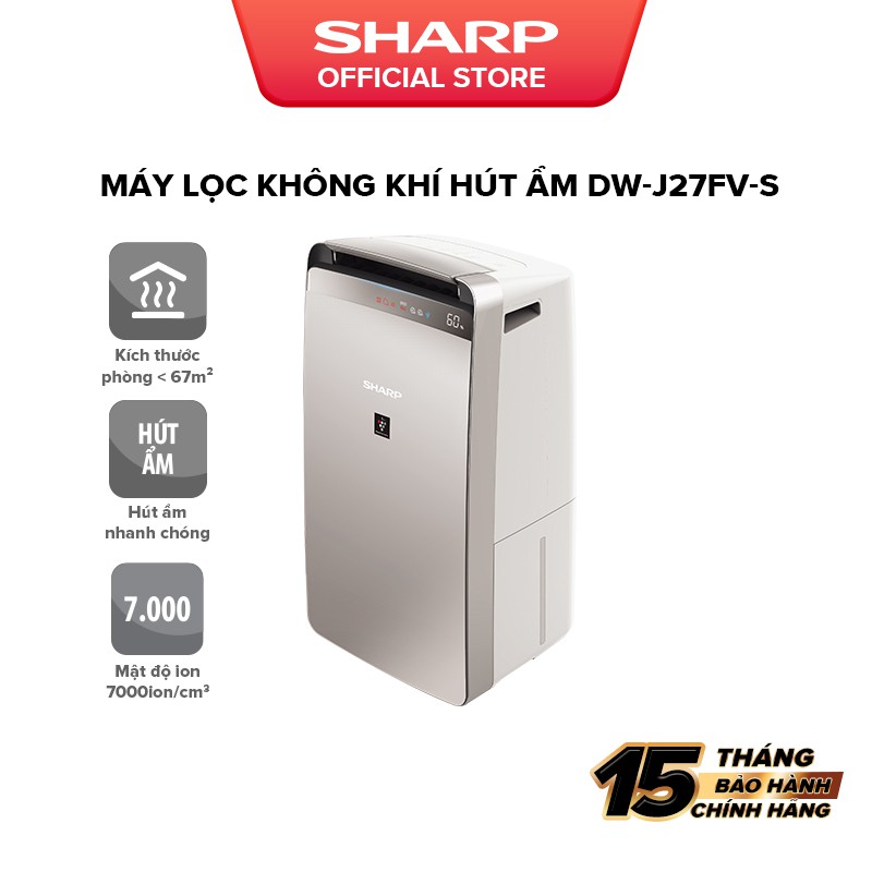 [Mã ELBAU7 giảm 7% đơn 5TR] Máy lọc không khí hút ẩm SHARP DW-J27FV-S Hàng Chính Hãng