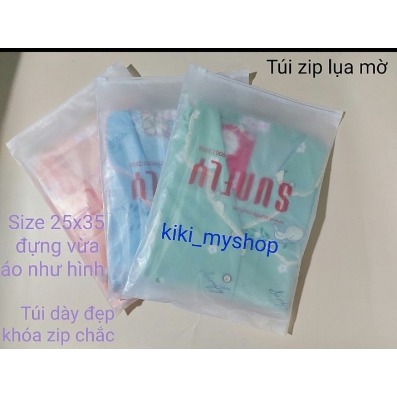 (1 CÁI) Túi zip lụa mờ khoá kéo 25x35cm loại đẹp