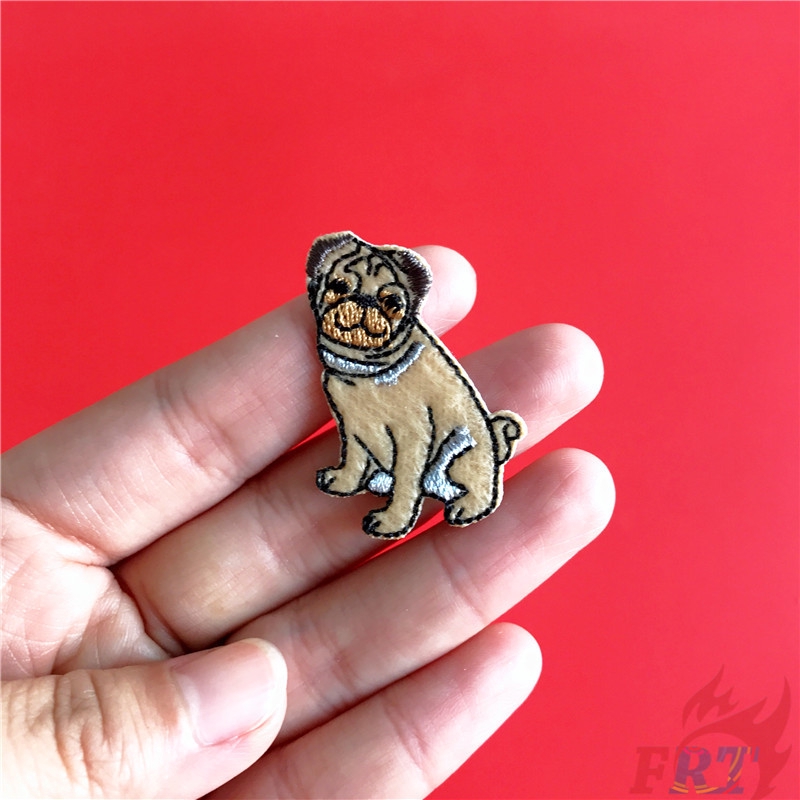 ☸ Pets &amp; Animals：Pomeranian &amp; Pug Are Best Friends！ Iron-on Patch ☸ 1Pc/2Pcs Diy Sew on Iron on Badges Patches