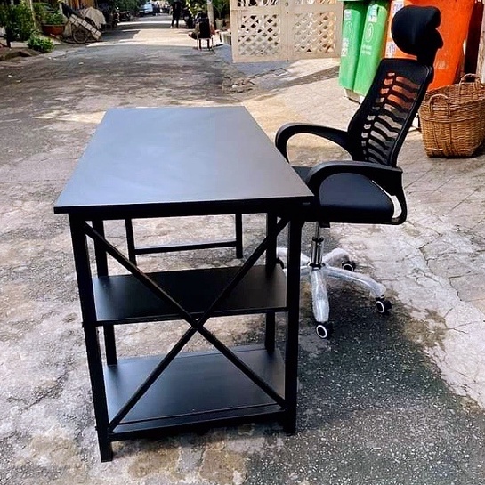 Bàn làm việc, bàn văn phòng, bàn học, 2 kệ để đồ, 60.120 cao 75 cm