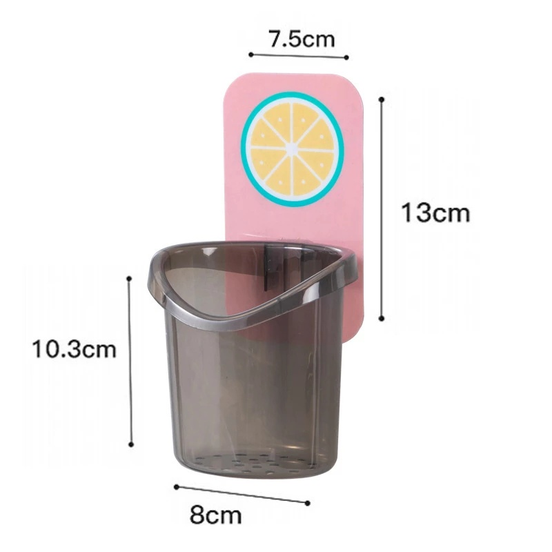 [Mới] Giá Đỡ Bàn Chải Đánh Răng / Cốc Đựng Lược Gắn Tường Có Lỗ Thoát Nước / Không Đục Lỗ