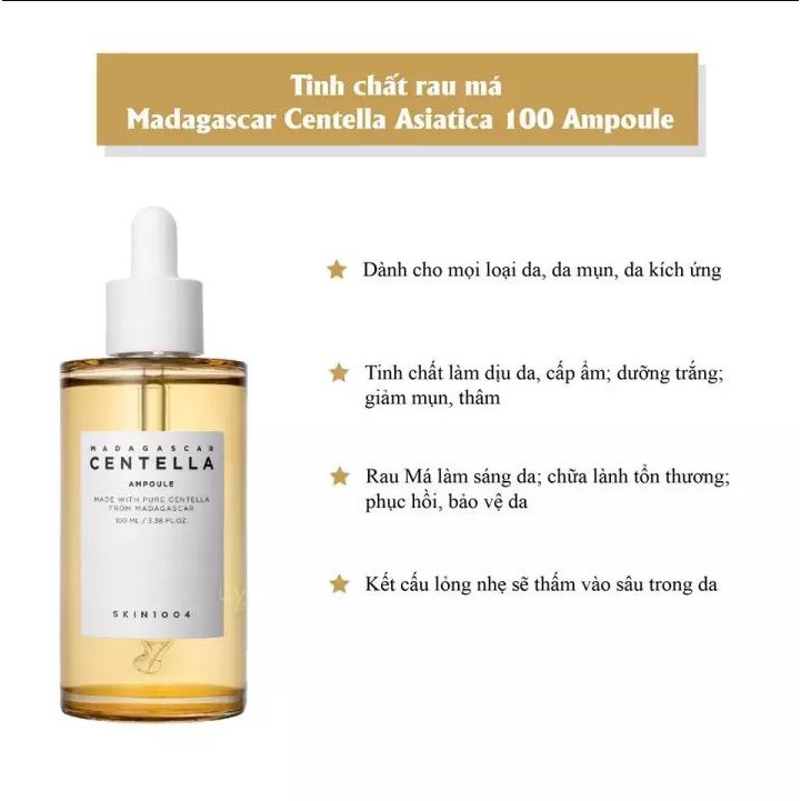 Serum Skin 1004 Madagascar Centella Ampoule Tinh Chất Giảm Mụn Chiết Xuất Rau Má 55ml