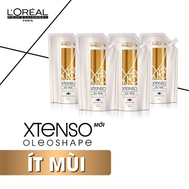 Cặp Thuốc duỗi ép tóc Loreal X-Tenso Oleoshape hàng công ty chính hãng 400ml*2