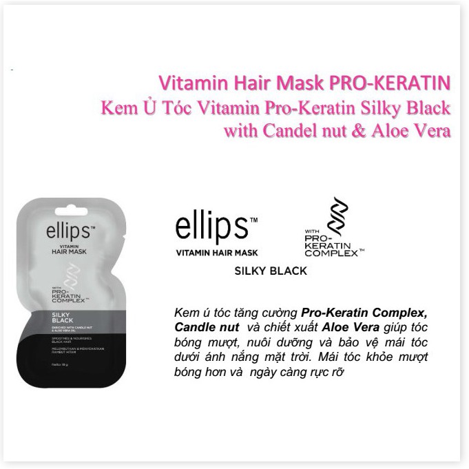 (chính hãng- cam kết hiệu quả) Kem Ủ Tóc Ellips Vitamin Hair Mask nuôi dưỡng tóc phục hồi chắc khỏe bồng bềnh óng mượt