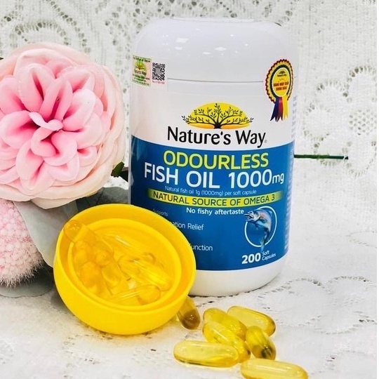 Viên Uống Dầu Cá Nature’s Way Odourless Fish Oil Tăng Cường Sức Khoẻ Tự Nhiên Không Mùi 1000mg