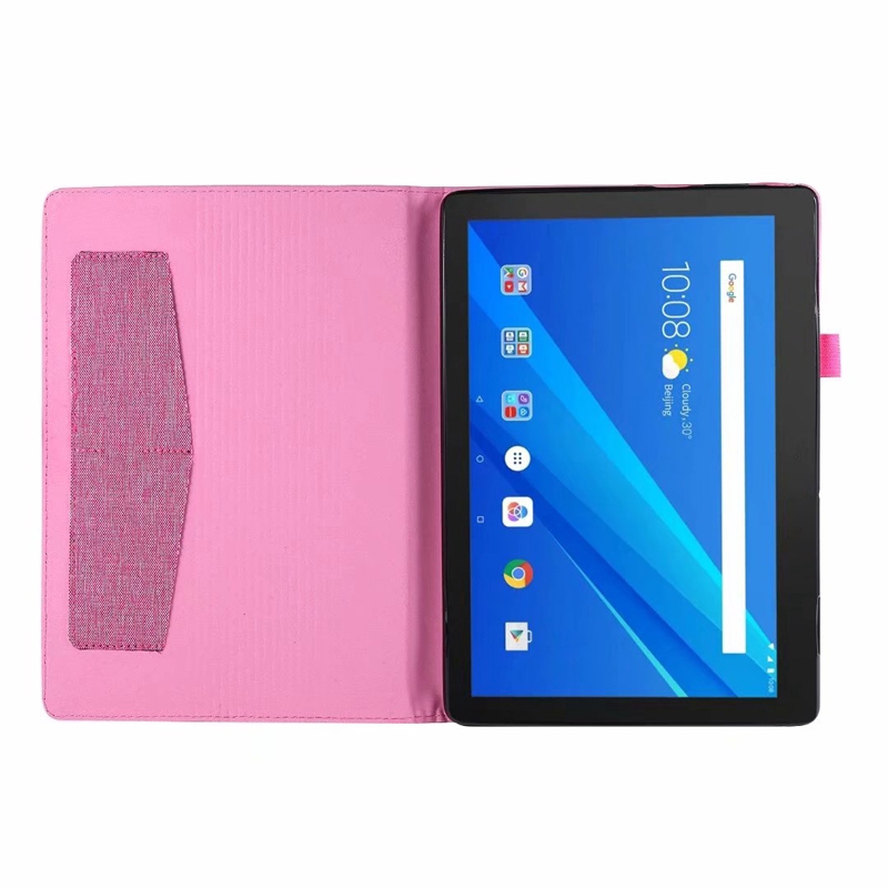 Bao da PU kết cấu sợi jean TB-X605 X605f X605N bảo vệ cho Lenovo Tab M10