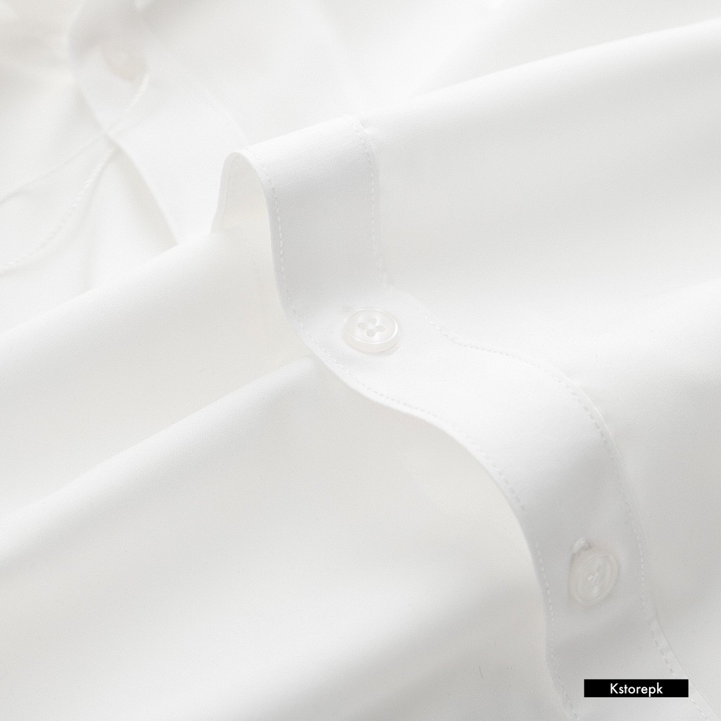 Áo sơ mi nam trắng trơn vải chống nhăn cao cấp form slimfit KSTORE SMDTDFMDTK1 | BigBuy360 - bigbuy360.vn