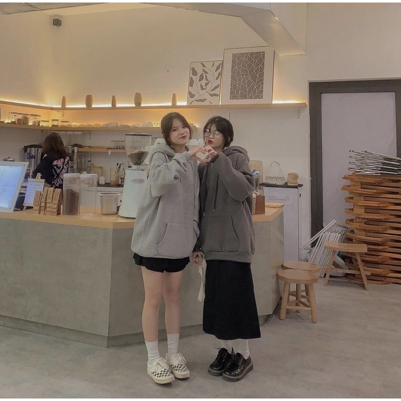 Áo Hoodie trơn Tay Dài Form Rộng Vải Nỉ Bông Ulzzang Unisex (Ảnh thật shop chụp) | BigBuy360 - bigbuy360.vn