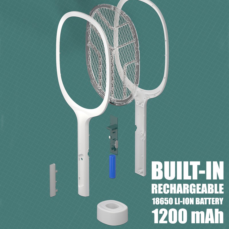 Vợt Diệt Muỗi 2 Trong 1 Tích Hợp Đèn LED Và Giá Đỡ Tiện Dụng
